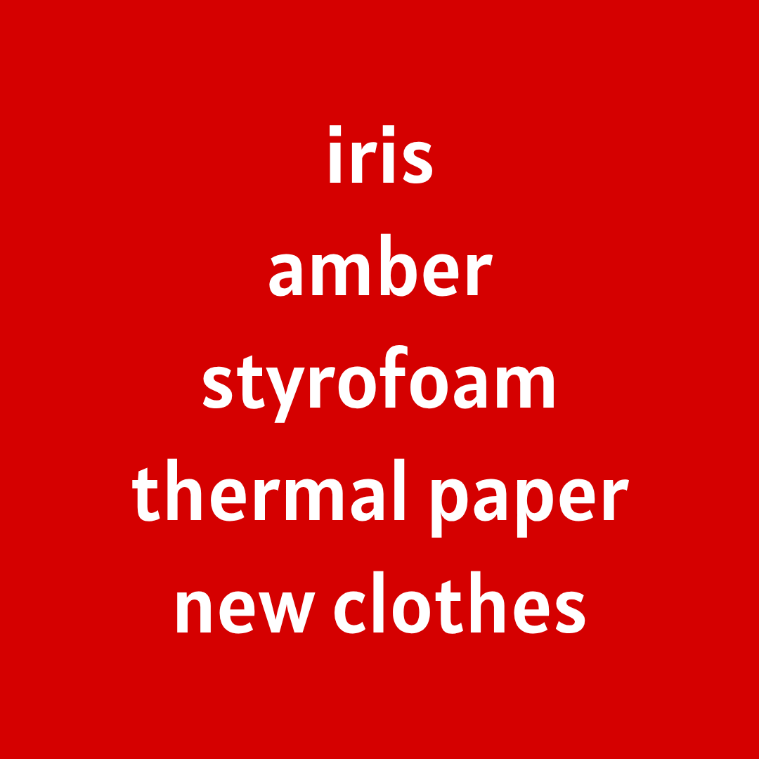 Body Double [Iris - Amber - Styrofoam - Paper - New Clothes]